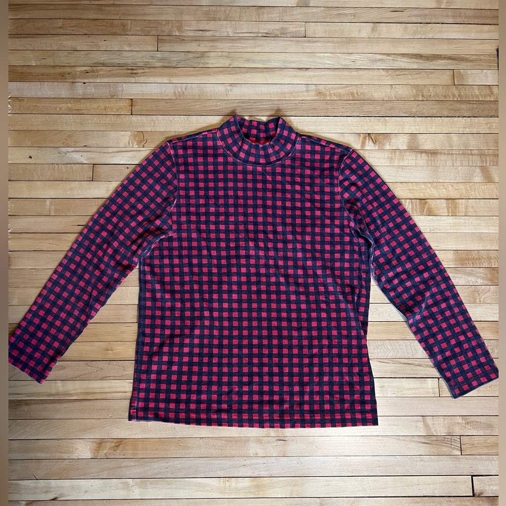 Plaid longsleeve turtle neck